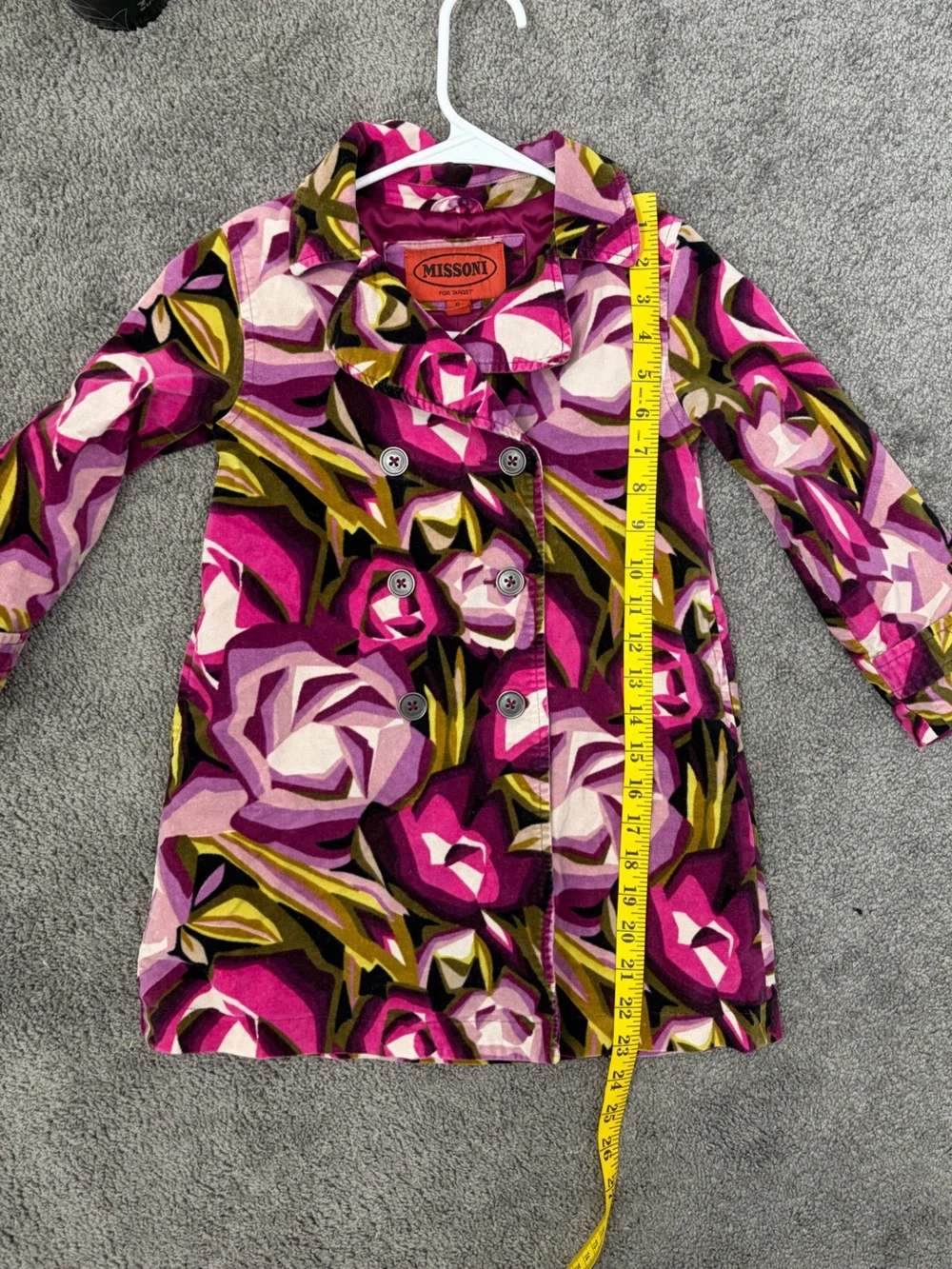 Missoni for target Multicolor Pink Floral Double-Breasted Coat 70s